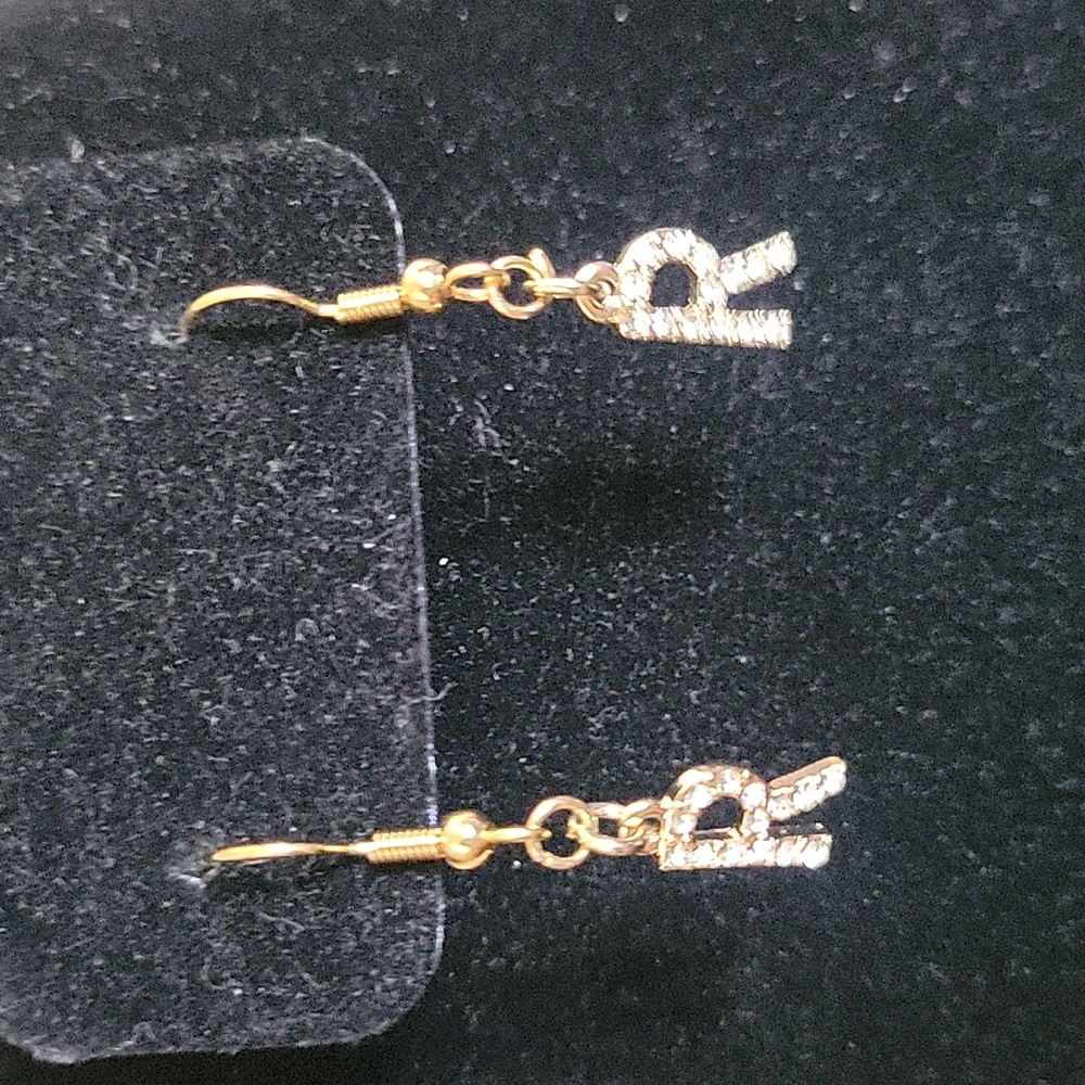 Handcrafted and rhinestone initial earrings